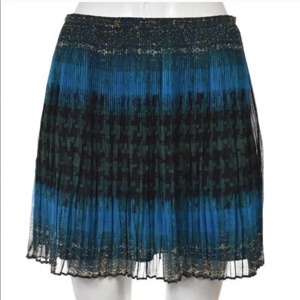 Madewell Broadway & Broome Pleated Teal Skirt